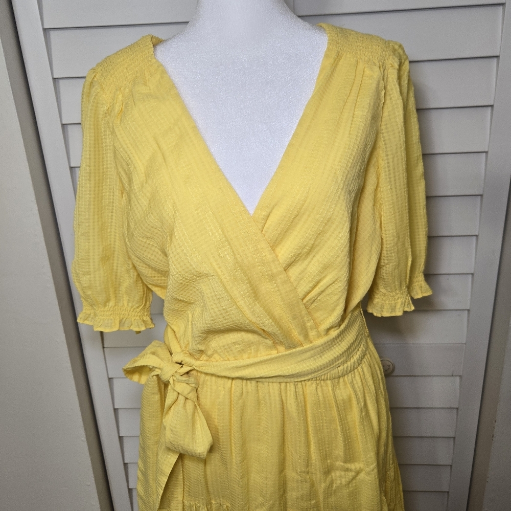 Lauren Ralph Lauren Firmato Yellow Midi Dress Size 10 - Picture 5 of 16